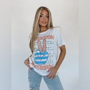Lane 201 Woodstock Stars And Stripes Graphic Tee, Medium, NWT
